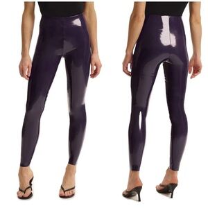 NWT Commando Faux Patent Leather Leggings Purple Shiny Pants Sz S